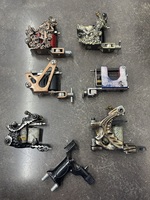 LOT OF TATTOO MACHINES AND MACHINE PARTS BUNDLE WITH POWER SUPPLY AND FOOT PEDAL
