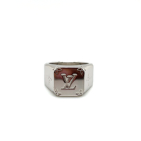 Louis Vuitton M62488 Signet Ring Silver-Tone Metal, Size Large