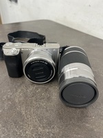 SONY A6000 DIGITAL CAMERA KIT WITH 16-60MM AND 55-210 LENSES NO CHARGER 