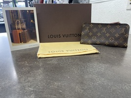 LOUIS VUITTON INSOLITE WALLET LEATHER BROWN MONOGRAM LONG WALLET 