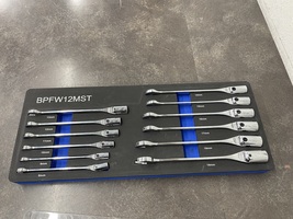 Cornwell Wrench Tools Metric Blue Power 12-Pc Combination Flex Socket BPFW12MST