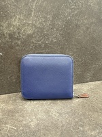 Hermes Silk'in Compact Wallet Blue Epsom Leather