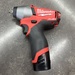 MILWAUKEE 2454-20 3/8" SQUARE DRIVE IMPACT WRENCH M12 12 VOLT W BATTERY -FUEL