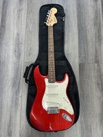 Squier Strat Candy Apple Red 6-String Electric Guitar w/ Soft Case 