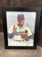 DON NEWCOMBE AUTOGRAPHED PHOTO FRAME DODGERS PITCHING LEGEND
