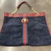 GUCCI LARGE RAJAH SUEDE TOTE