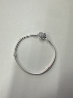 Pandora Mickey Mouse Heart Clasp Snake Chain Bracelet 6.1/2