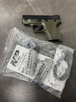 SMITH WESSON M&P 9 SHIELD OD GREEN 9MM 3" WITH HIVIZ SIGHTS, 2 MAGS AND LOCK