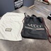 Gucci 52386 Leather Logo Drawstring Web Accent Backpack with Dustbag