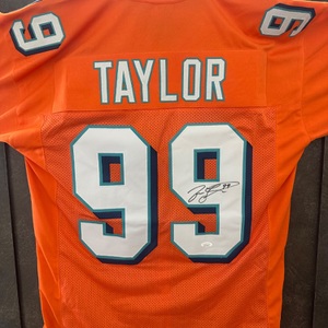  MIAMI DOLPHINS JASON TAYLOR JERSEY SIGNED AUTOGRAPHED WITH COA