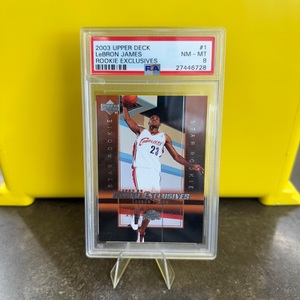 UPPER DECK 2003 LEBRON JAMES ROOKIE EXCLUSIVE - PSA 8 NM-MT