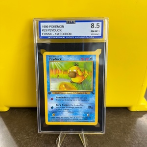 POKEMON 1999 PSYDUCK #53 FOSSIL 1ST EDITION - ISA 8.5 NM-MT+