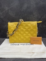 LOUIS VUITTON EMBOSSED COUSSIN PM YELLOW