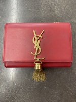 Yves Saint Laurent Red Leather Kate Tassel Shoulder Bag (No Dustbag/Box)