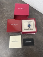 SALVATORE FERRAGAMO 28mm GANCINO SFYA00521 LADIES WOMENS WATCH BLUE DIAL W BOX