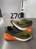 Nike Air Max 270 Flyknit Olive Flak/Black-Cargo Khaki 9.5 Mens AO1023 301