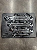 Snap-On 7pc Metric 30°/ 60° Four-Way Angle Open-End Wrench Set (10-15 and 17 mm)