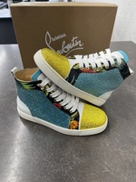 Christian Louboutin Louis Multi Patent Swarovski High Cut Sneaker 37.5EU