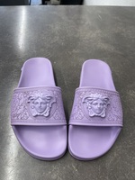 VERSACE PALAZZO SLIDES PURPLE SIZE 36 FITS SIZE 5