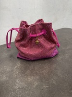 Versace Medallion Rhinestone Drawstring HandBag 