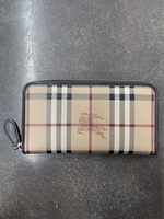 Burberry Haymarket Check Large Ziggy Zip Around Wallet 