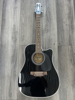 Takamine EF381SC BLK Legacy Series 12-String Dreadnought Cutaway Acoustic/Electr
