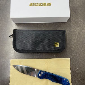 Artisan Cutlery Wizard - The Enchanter Button Lock Folding Knife Timascus Handle
