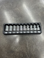 Snap-On 10pc 1/2" Drive 6-Point Shallow Chrome Metric Socket Set 10mm-19mm