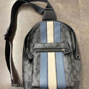 Coach Men's Sling West Pack In Signature Canvas With Varsity Stripe
