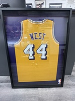 Los Angeles Lakers Jerry West Autographed Jersey #44, Framed 