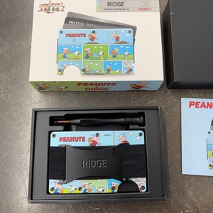Ridge x Peanuts Slim RFID Wallet- Blue NEW