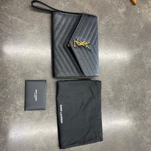 YSL Cassandre Matelassé Flap Pouch in Grain de Poudre Leather