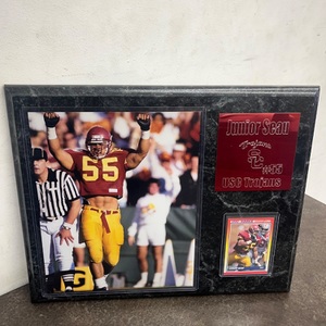 USC TROJANS JUNIOR SEAU #55 FRAME WITH 1990 ROOKIE CARD