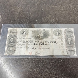 Georgia Bank of Augusta $4 Bill Ungraded