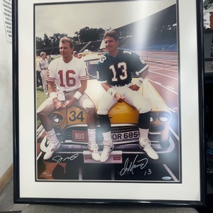  DAN MARINO & JOE MONTANA "TAXI" DUAL AUTO - UPPER DECK CERTIFIED /250