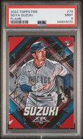 TOPPS FIRE 2022 SEIYA SUZUKI FLAME #74 PSA 9 