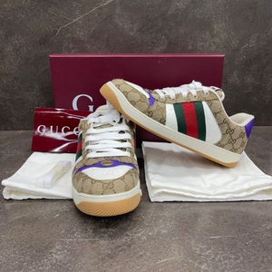Gucci Men's Screener GG Beige Canvas Sneakers