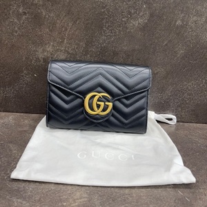 Gucci Women's GG Marmont Calf Leather Wallet On Chain