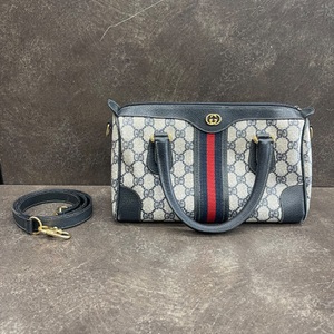 Gucci Vintage Navy Blue Mini Boston Bag