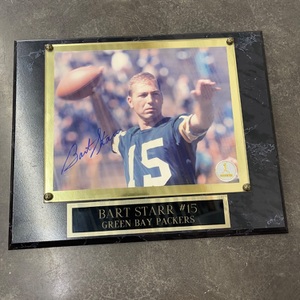 Bart Starr #15 Green Bay Packers Autographed 8x10 Photo Plaque Authentic