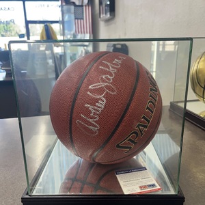 KAREEM ABDUL-JABBAR AUTOGRAPHED BASKETBALL WITH PSA COA SPALDING BALL