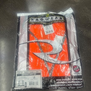 RADWEAR HV-5ANSI-PC-L LIGHTWEIGHT SAFETY VEST SIZE LARGE ORANGE TYPE R CLASS 2