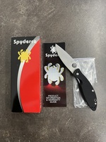 Spyderco Astute Plain Edge Drop Point Stainless Liner Lock Folding Knife C252GP