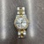 Mens Bulova Stainless Steel Gold Accent Watch With Diamonds 98E104