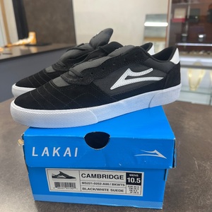 LAKAI CAMBRIDGE BLACK/WHITE SUEDE - 10.5 MEN