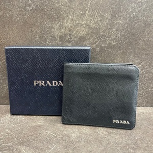 Prada Black Saffiano Men's Bi Fold Wallet