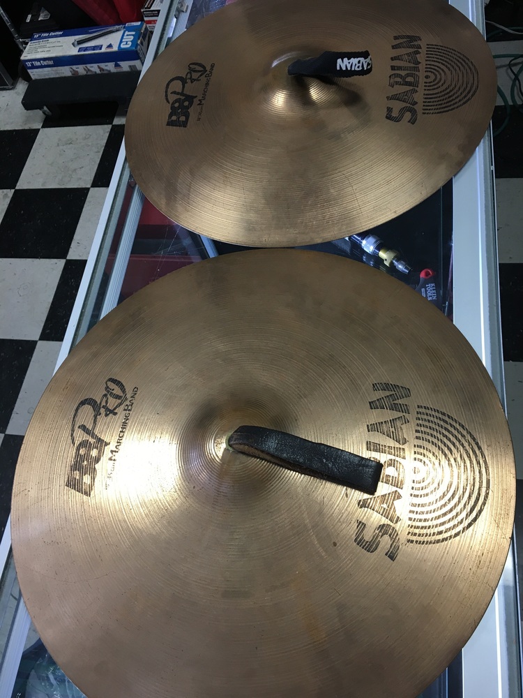 SABIAN B8 PRO 18" MARCHING CRASH CYMBALS WITH STRAPS Lambert Pawn Shop
