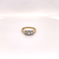  14k Yellow Gold Princess Cut Three-Stone Engagement Ring 1.00ctw 3.8g SZ 6