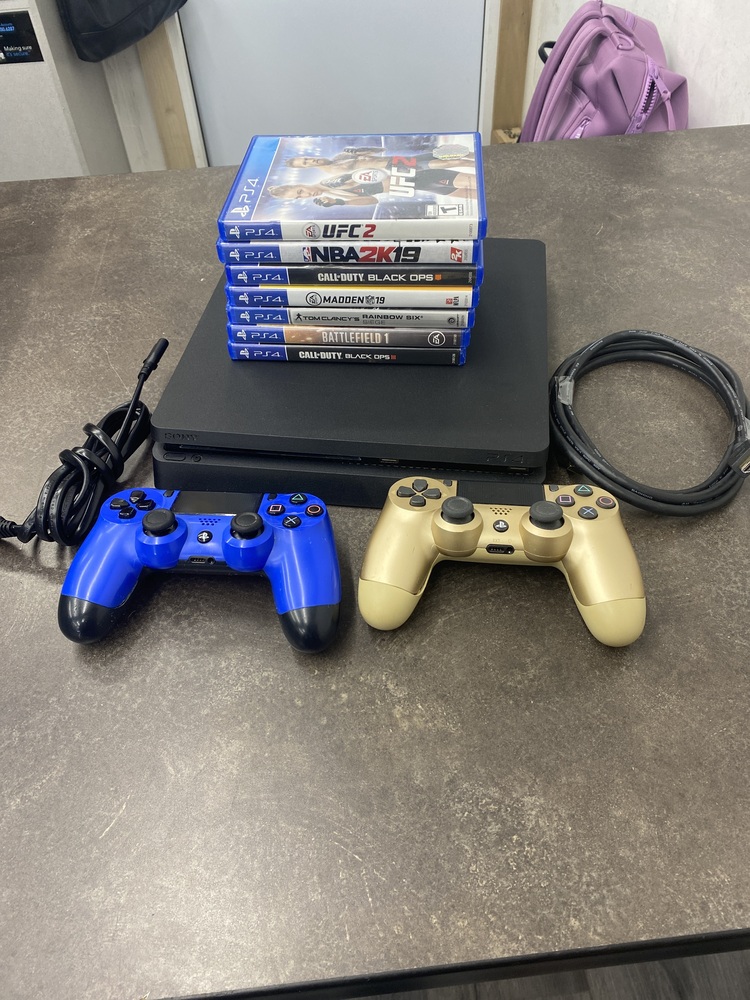 SONY PS4 SLIM CUH2015A VIDEO GAME CONSOLE KIT SET 7 GAMES, 2