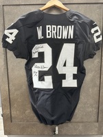 Raiders 2016 Willie Brown #24 HOF 84 On Field Player Skill Size 40 Autographed Jersey